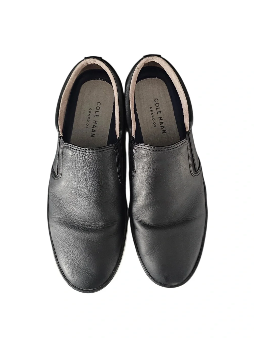 Cole Haan Black Falmouth Grand OS Leather Slip-On Loafer with White Sole Sz 9